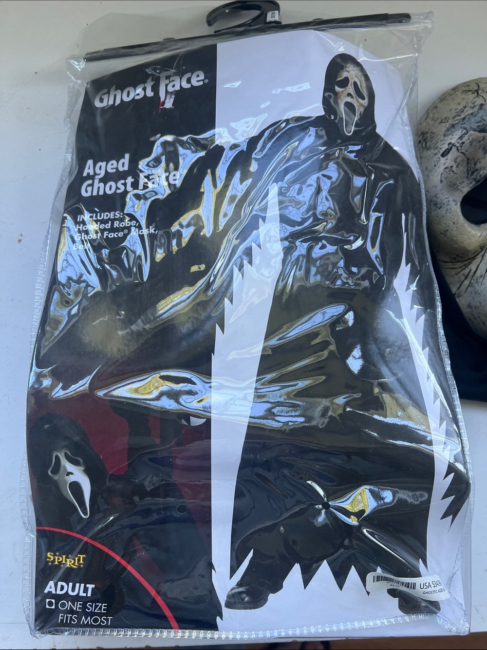 Spirit Halloween Ghost Face Adult Black Hooded Costume Robe